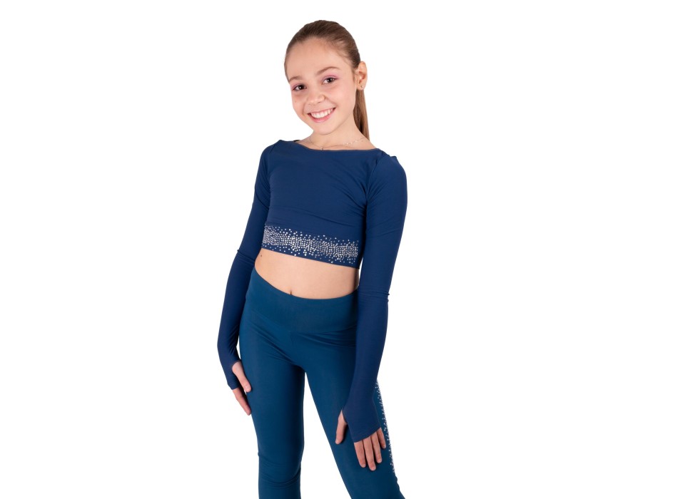 Crop top glow termico black