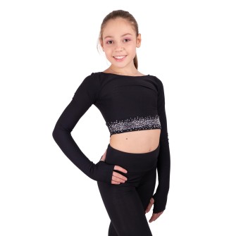 Crop top glow termico black