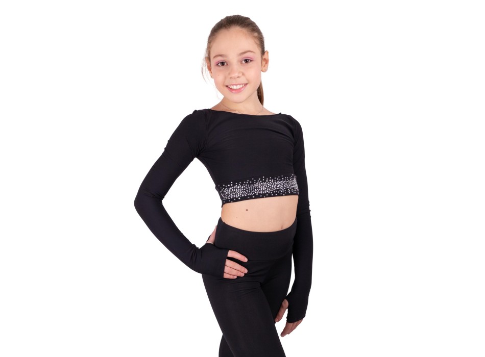 Crop top glow termico black